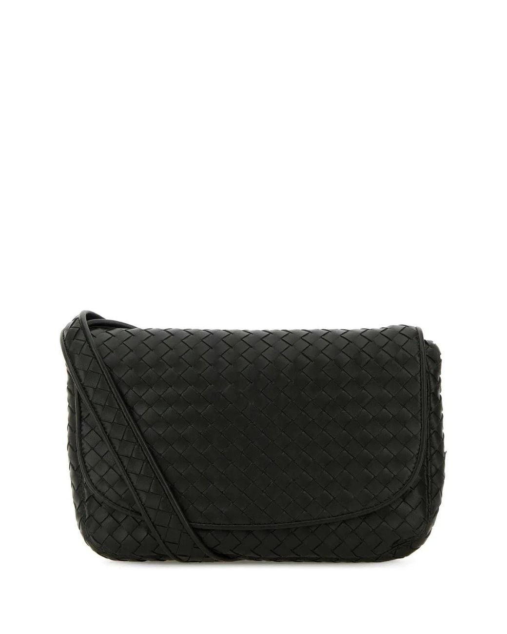Bottega Veneta Black Dark Leather Crossbody Bag for men
