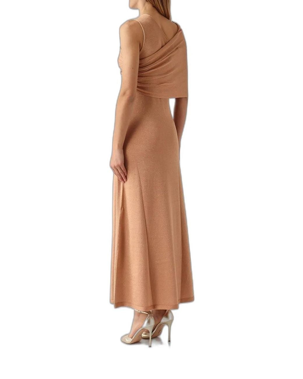 Twinset Natural Dark Rose Pearl Silk Dress