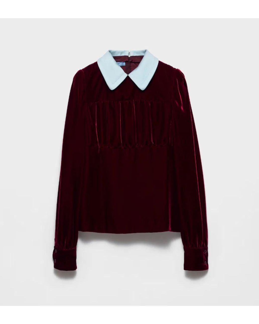 Prada Red Bordeaux Viscose Recycled Cupro Top