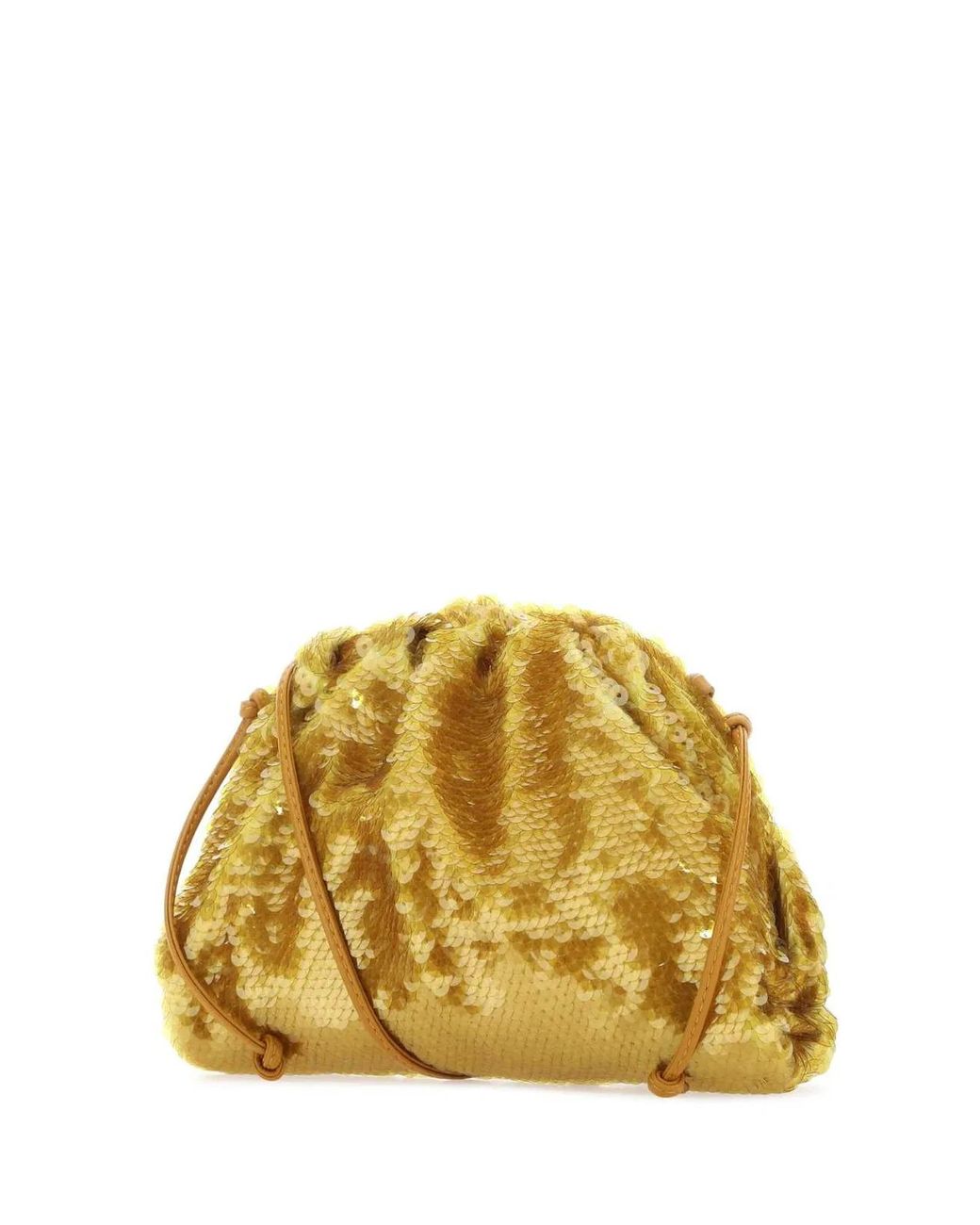 Bottega Veneta Yellow Ochre Sequins Mini Pouch Clutch