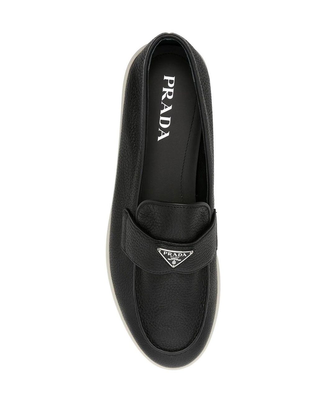 Prada Black Leather Loafers for men