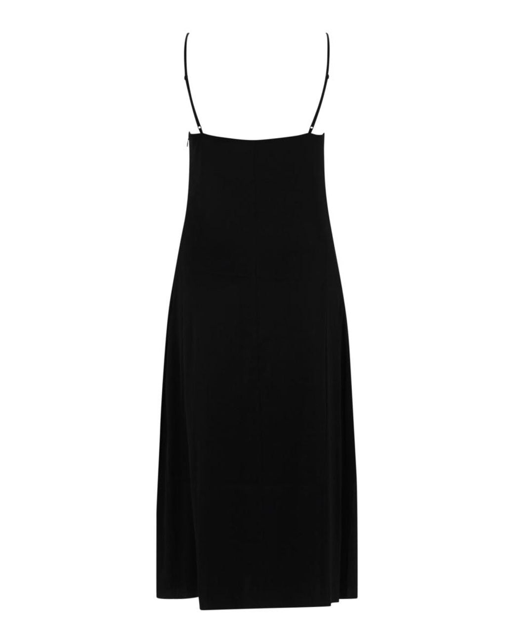 Acne Black Satin Midi Dress