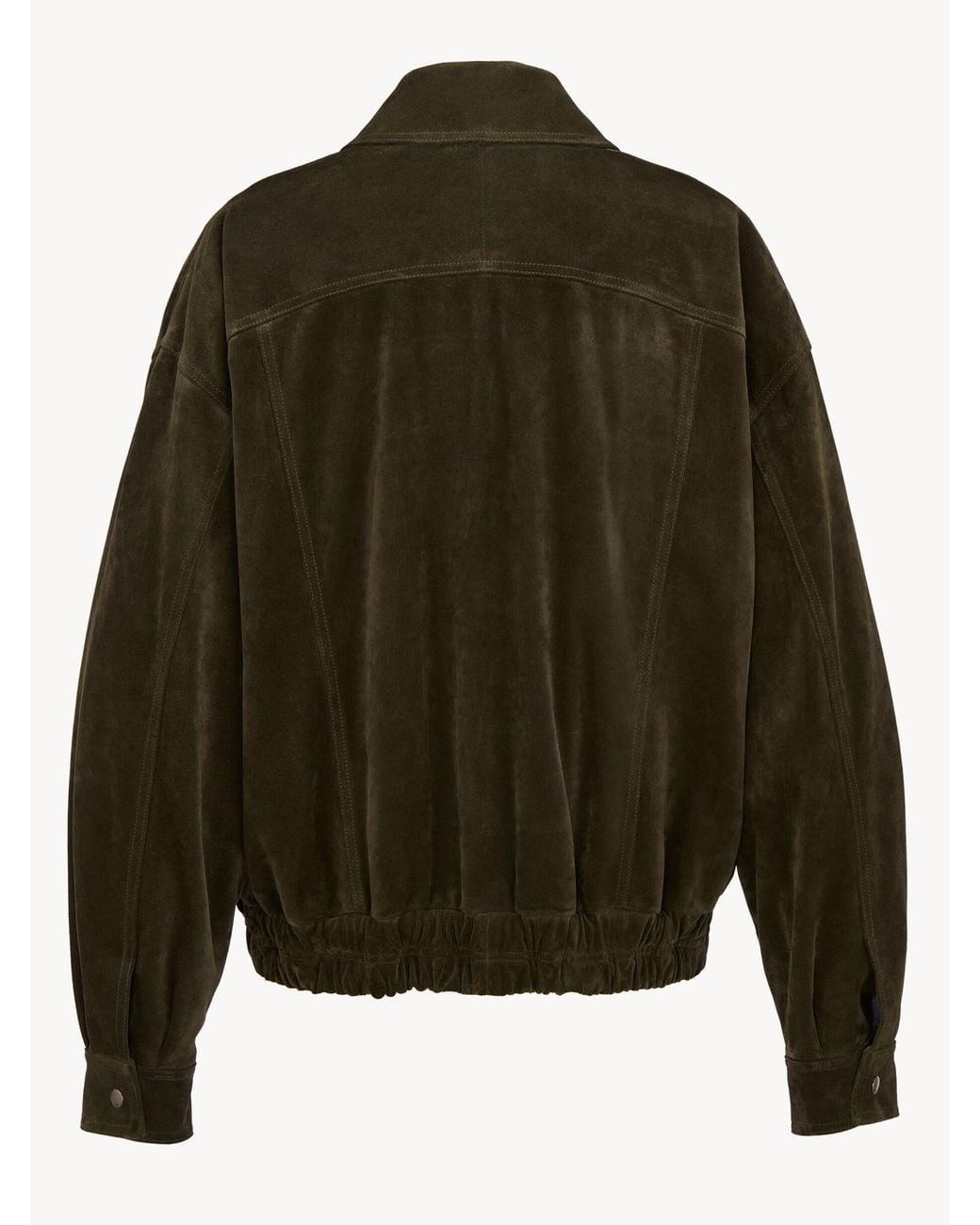 Saint Laurent Green Vintage Split Leather Bomber Jacket for men