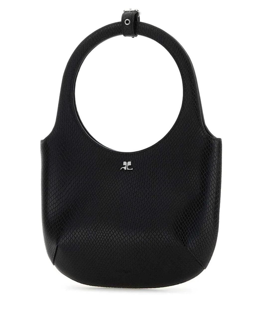 Courreges Black Leather Holy Handbag