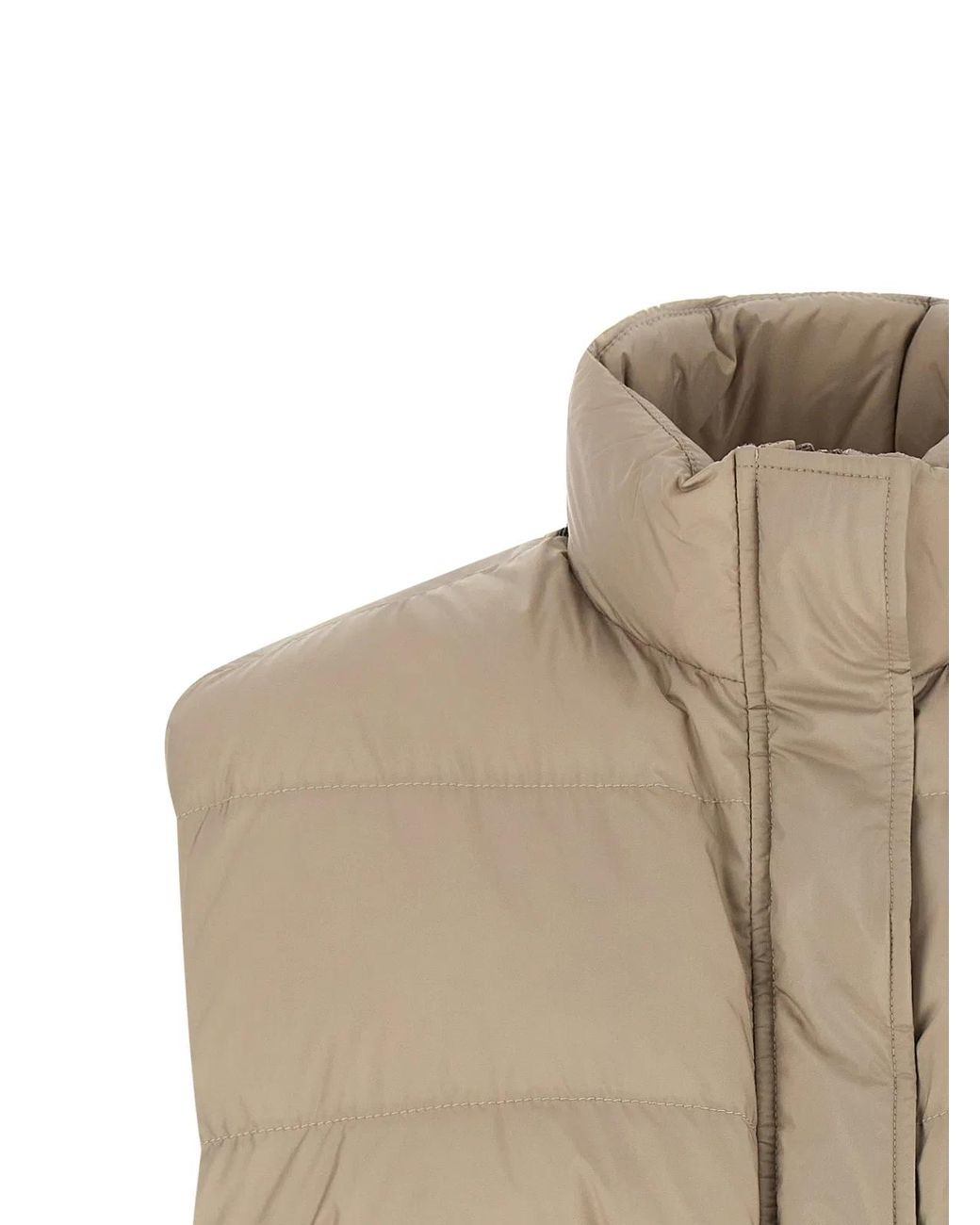 Brunello Cucinelli Natural Polyester Sleeveless Jacket Clothing