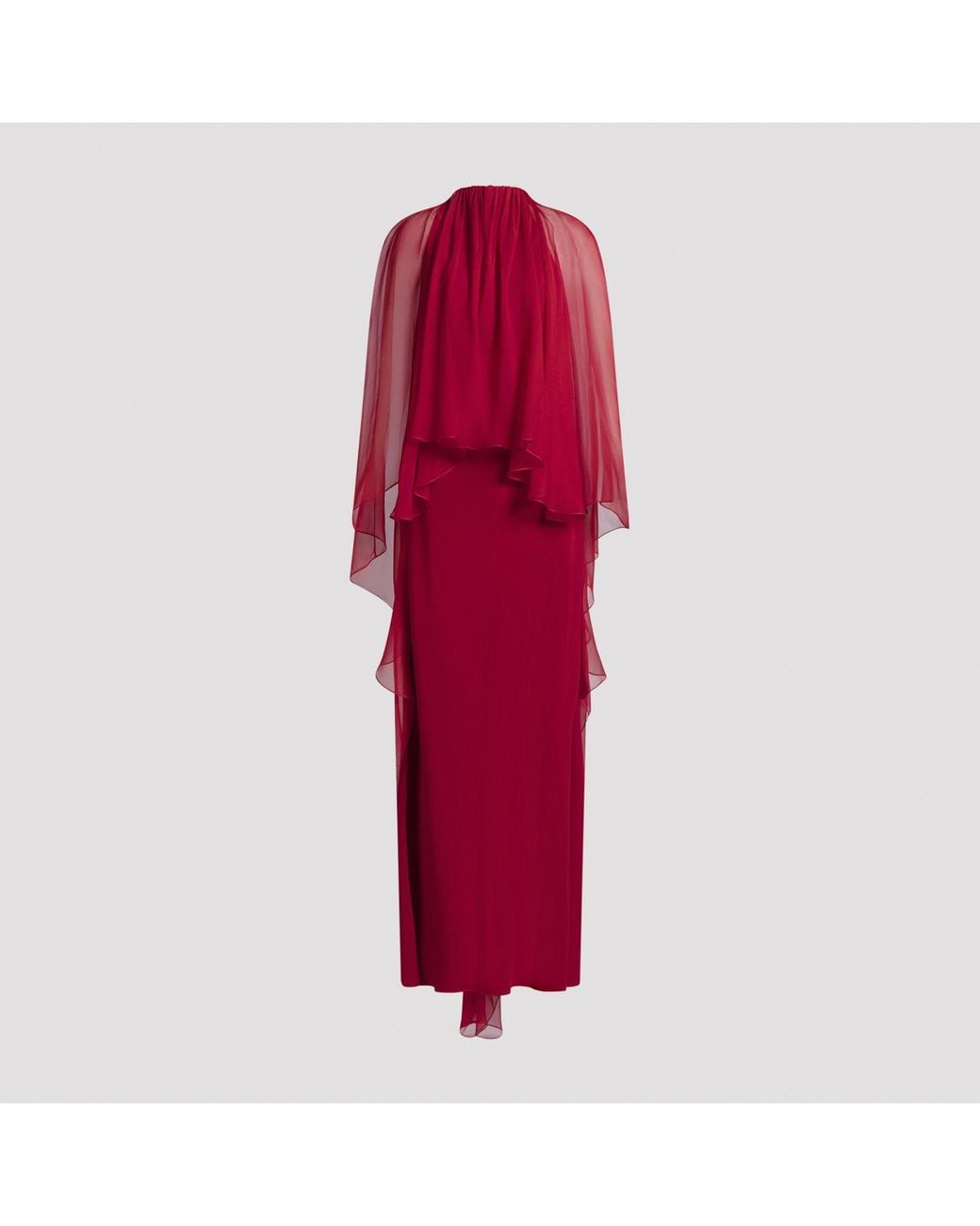 Alberta Ferretti Red Enver Satin Long Dress