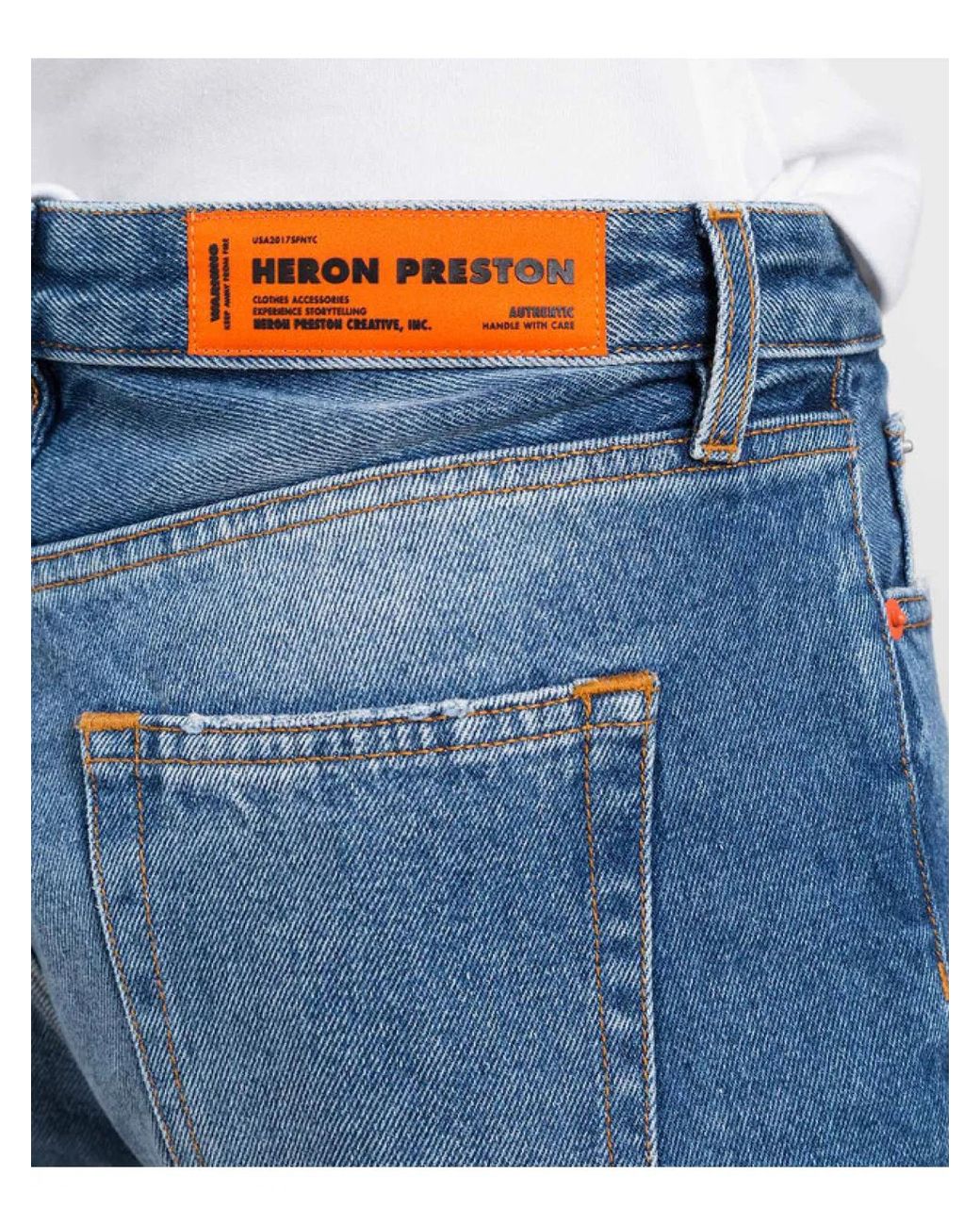 Heron Preston Blue 5 Pockets Slim Fit Jeans