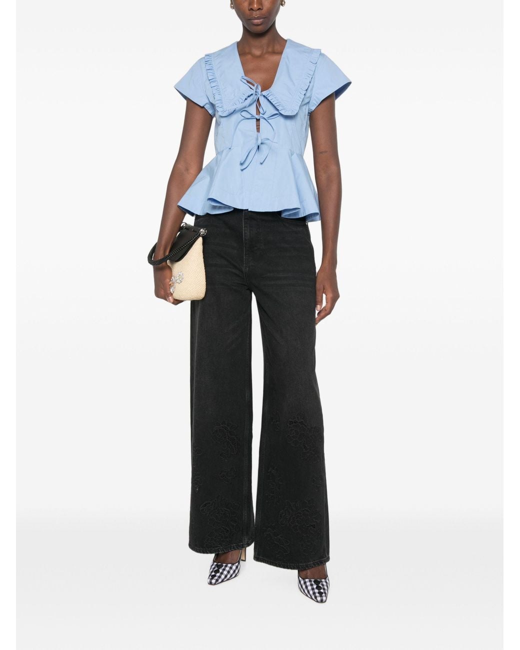 Ganni White Cotton Denim Lari Jeans
