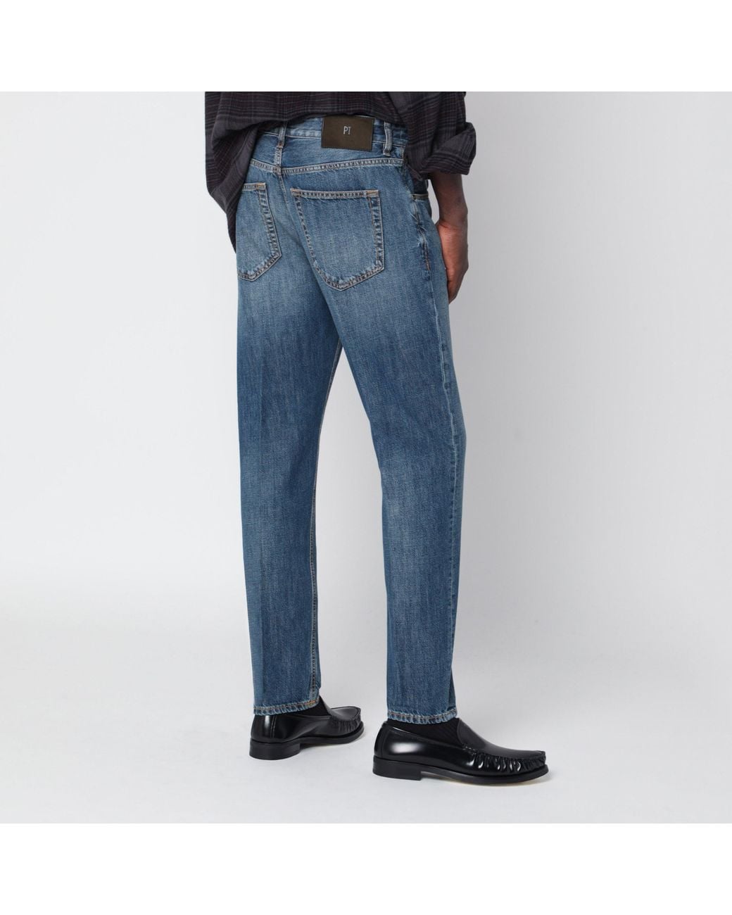 PT Torino Blue Faded-Effect Reggae Jeans for men