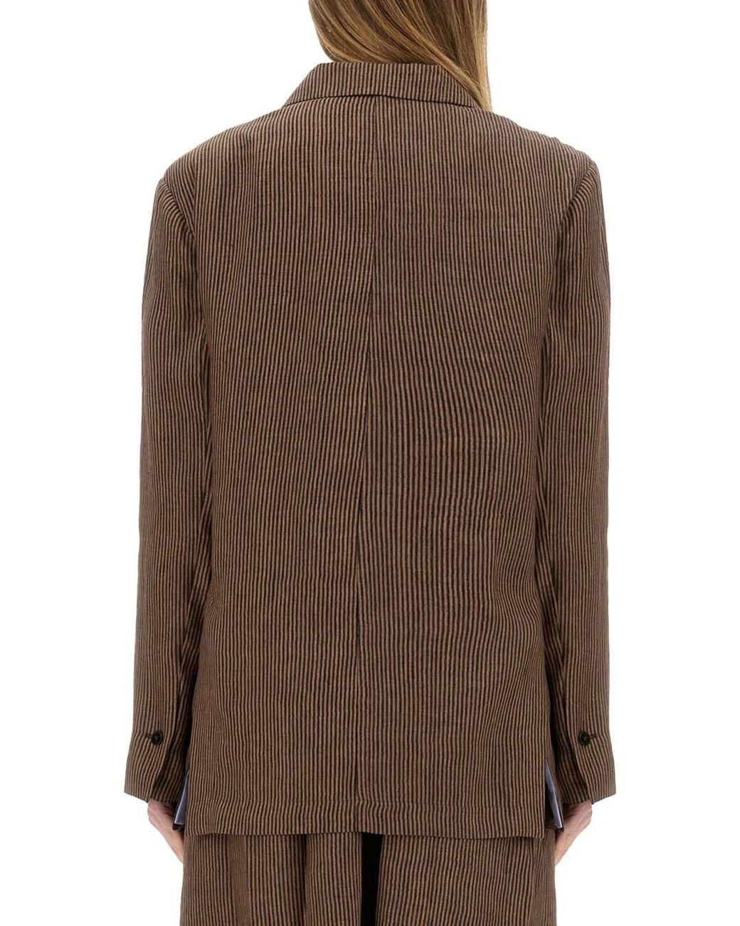 Alysi Brown Micro Stripes Blazer