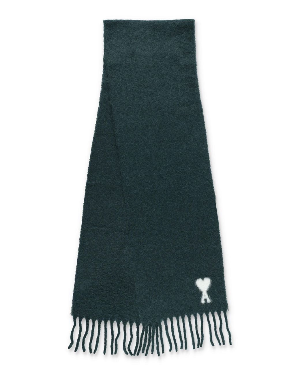 AMI Green Ami De Cœur Alpaca Scarf for men