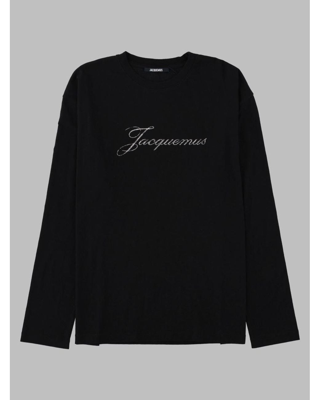 Jacquemus Black T-Shirt A Maniche Lunghe Con Logo