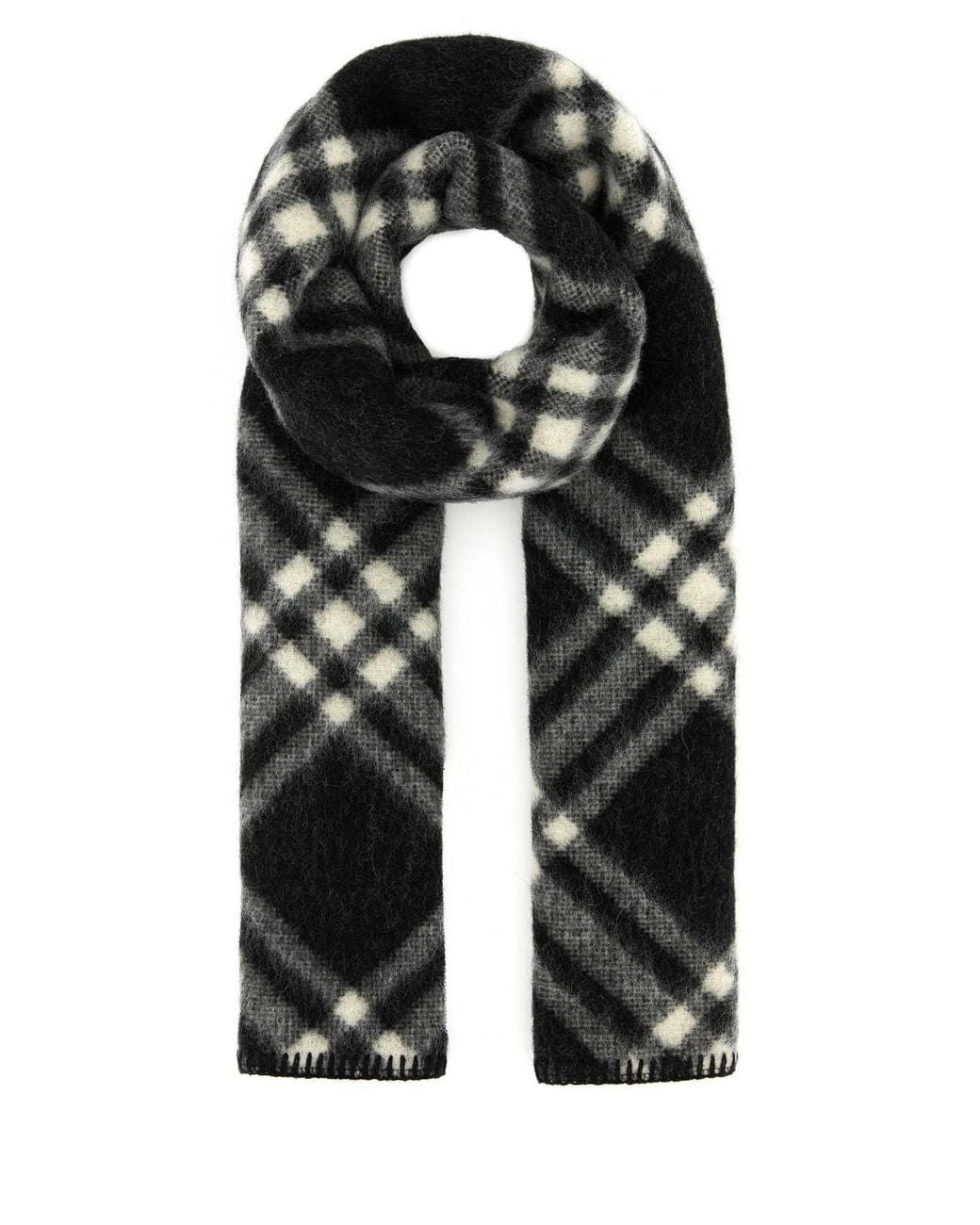 Burberry Black Mu Tri Bar Chk Wo Scf