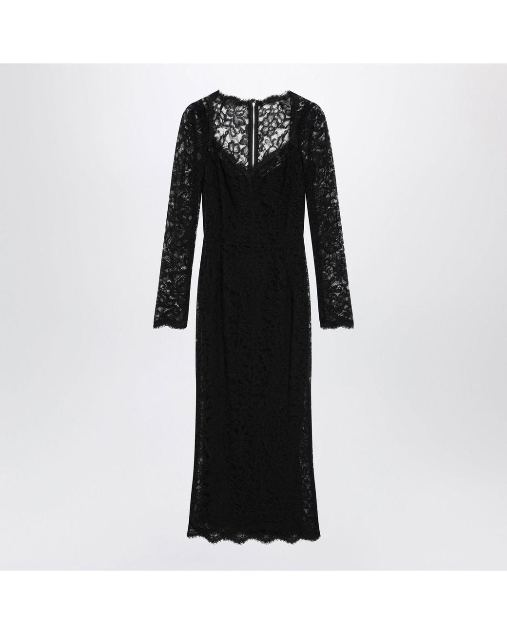 Dolce & Gabbana Black Dolce & Gabbana Floral Lace Midi Dress