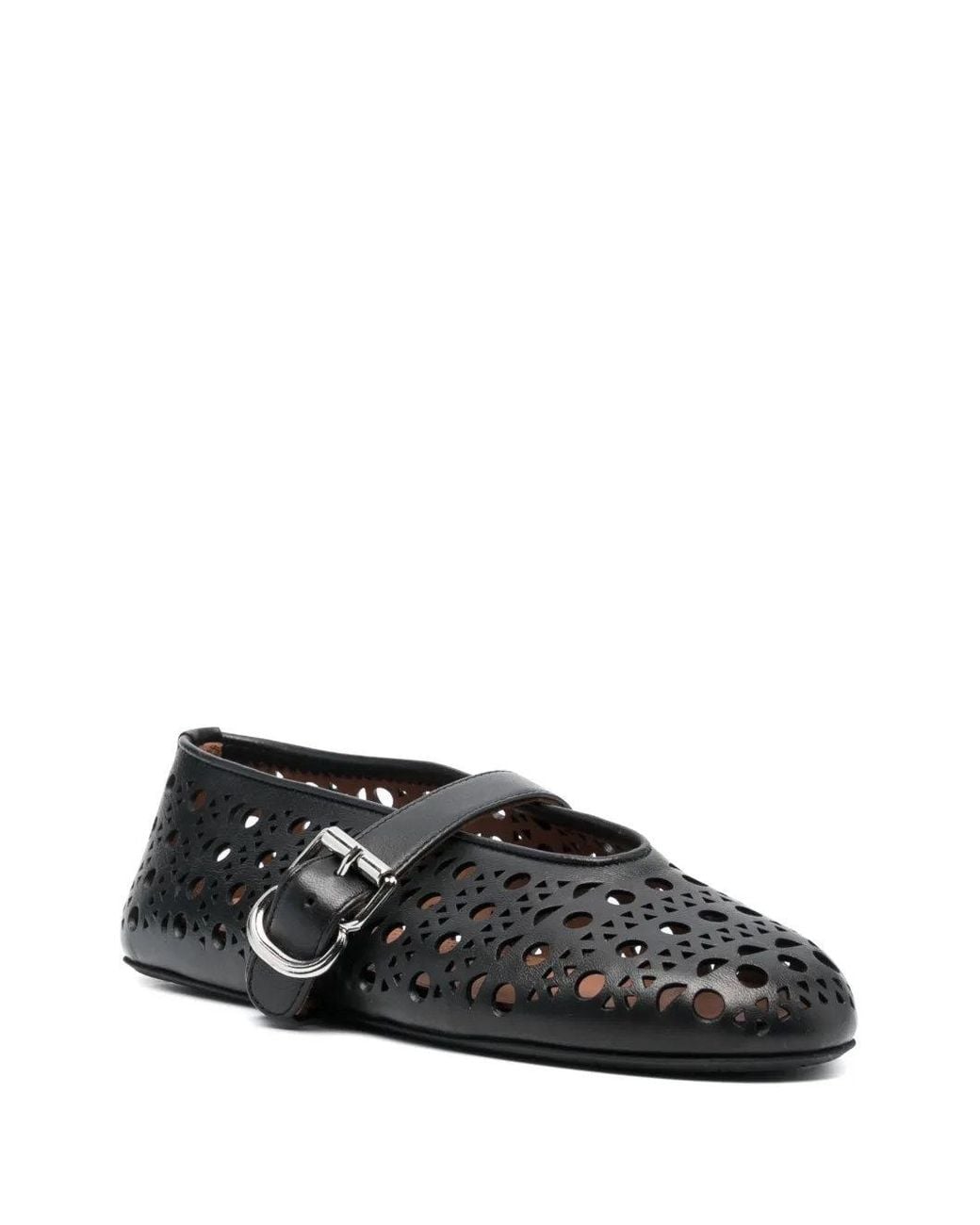 Alaïa Black Alaia Leather Ballerinas