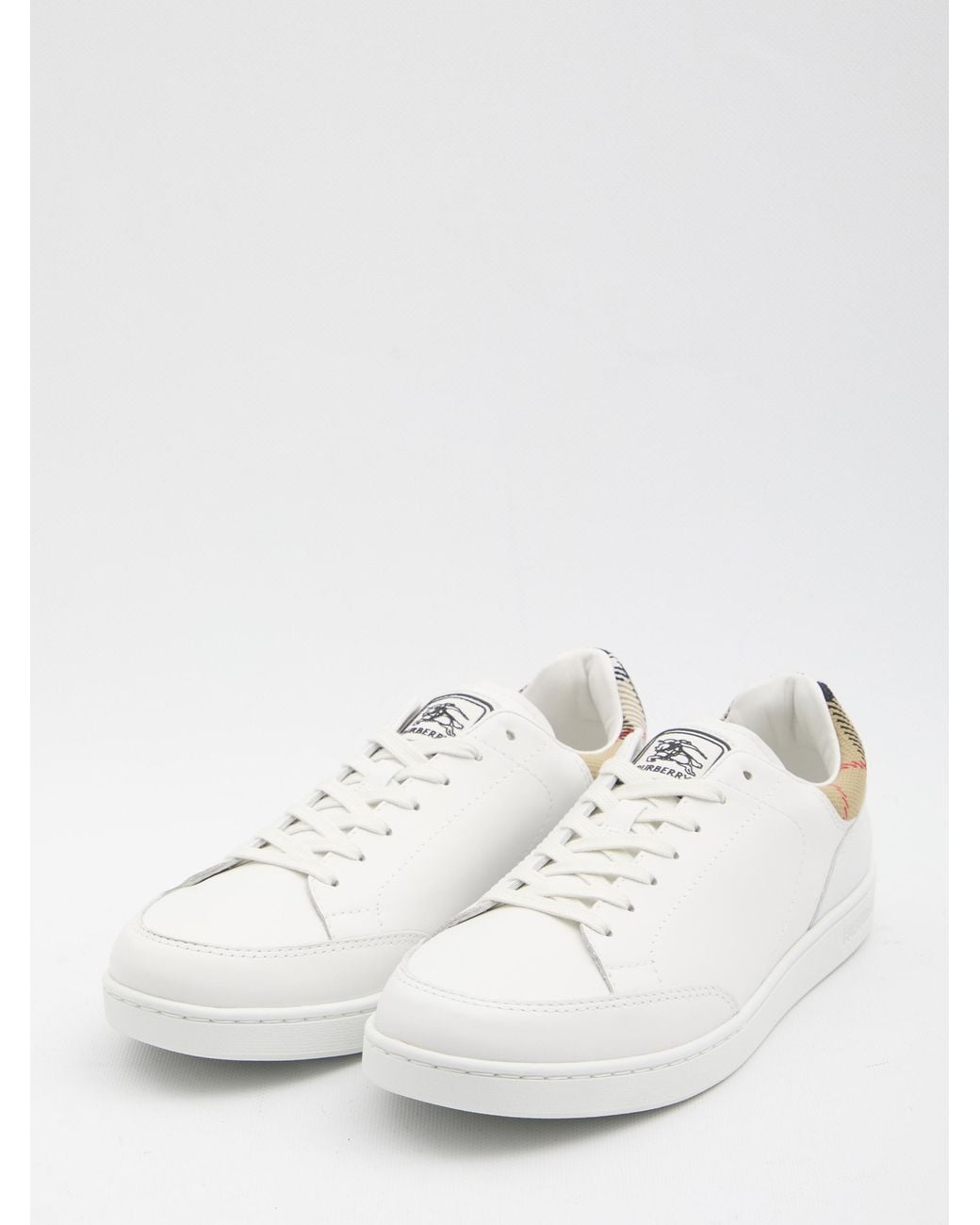 Burberry White Low-Top Sneakers for men