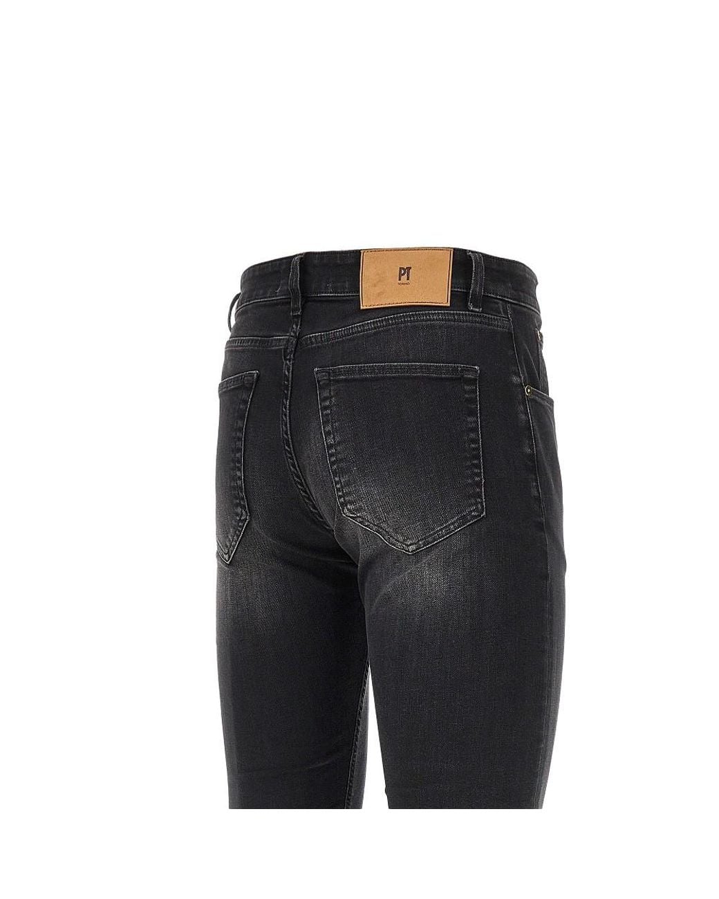 PT Torino Black Jazz Updated Five-Pocket Jeans for men