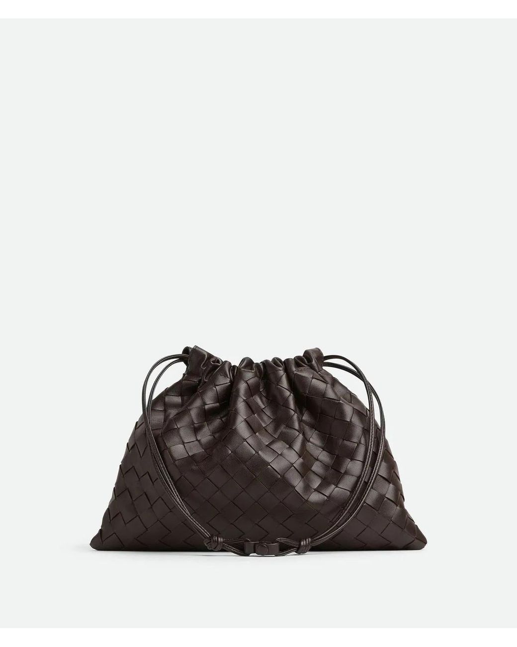 Bottega Veneta Blue Intrecciato Drawstring Medium Shoulder Bag