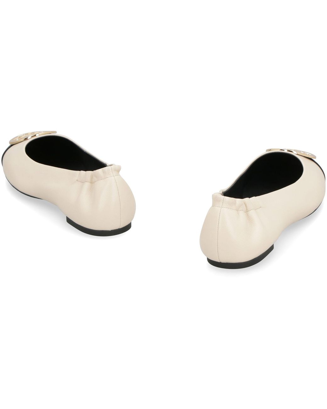 Tory Burch White Elegant Ballerina Leather Cap