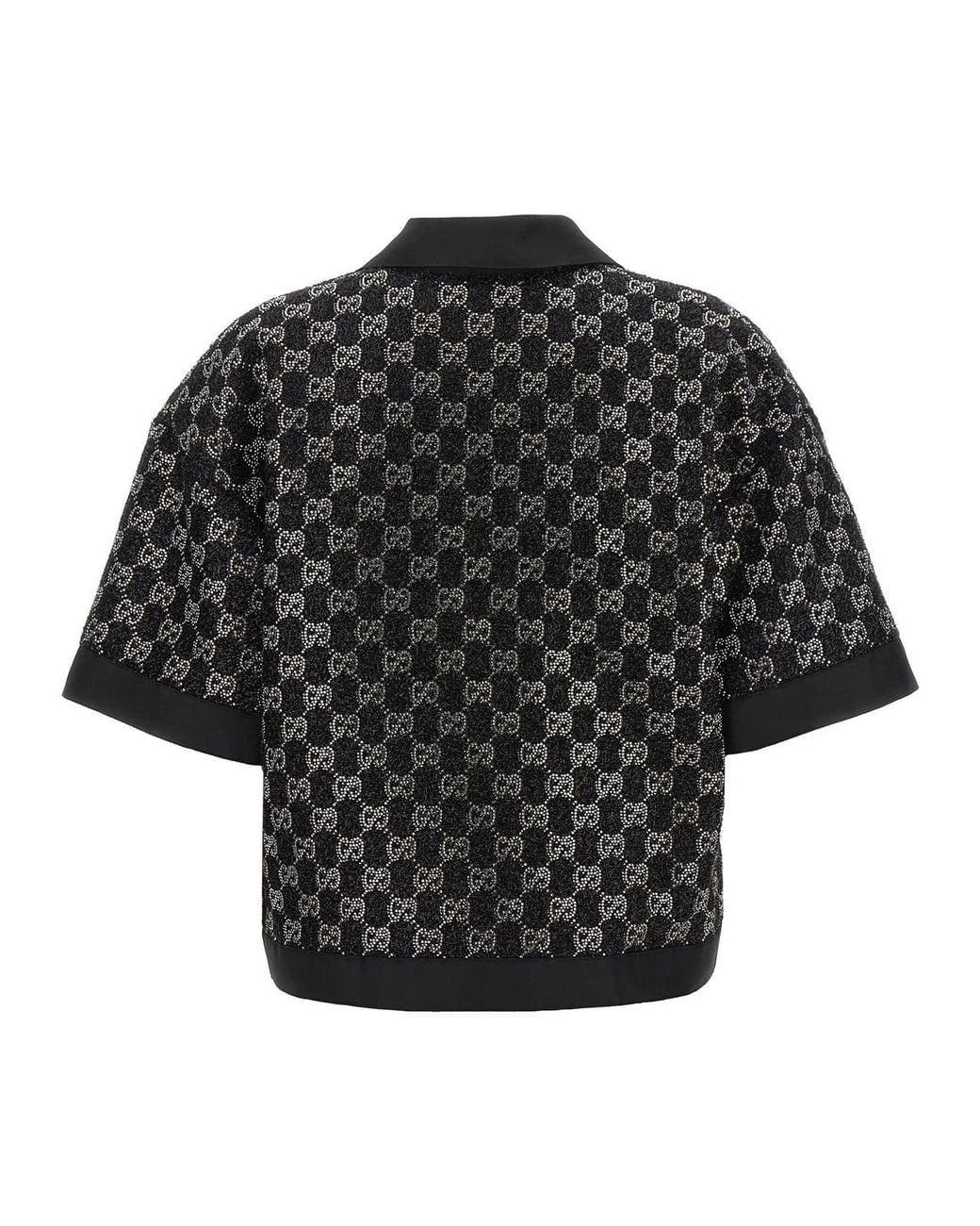 Gucci Black 'Gg' Crystal Top