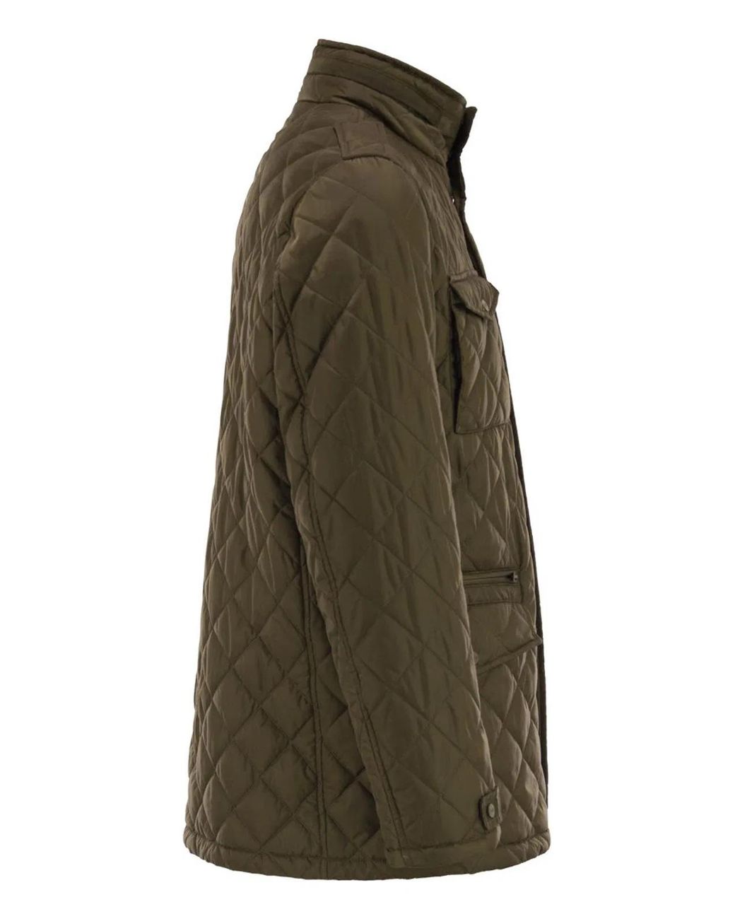 Herno Green Field Jacket With Diamond Quilting for men