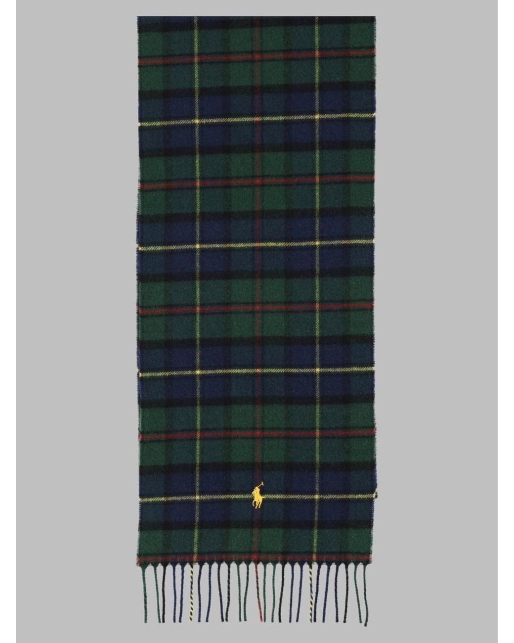 Polo Ralph Lauren Gray Tartan Plaid Scarf For for men