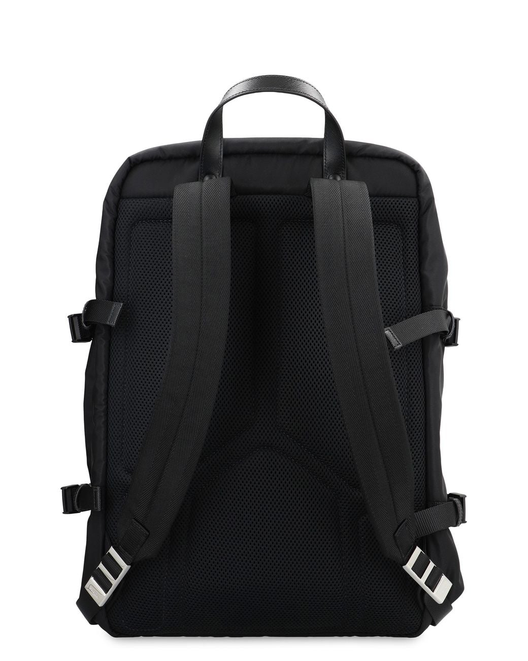 Prada Black Logoed Backpack for men