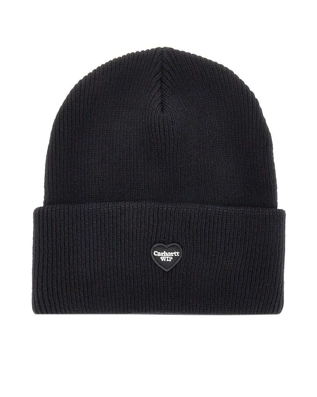 Carhartt Black Logo Patch Beanie for men