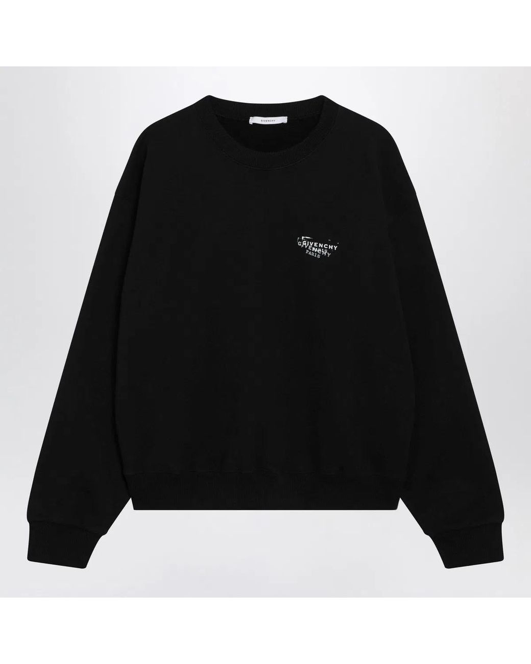 Givenchy Black Brushed Cotton Sweatshirt With Logo
