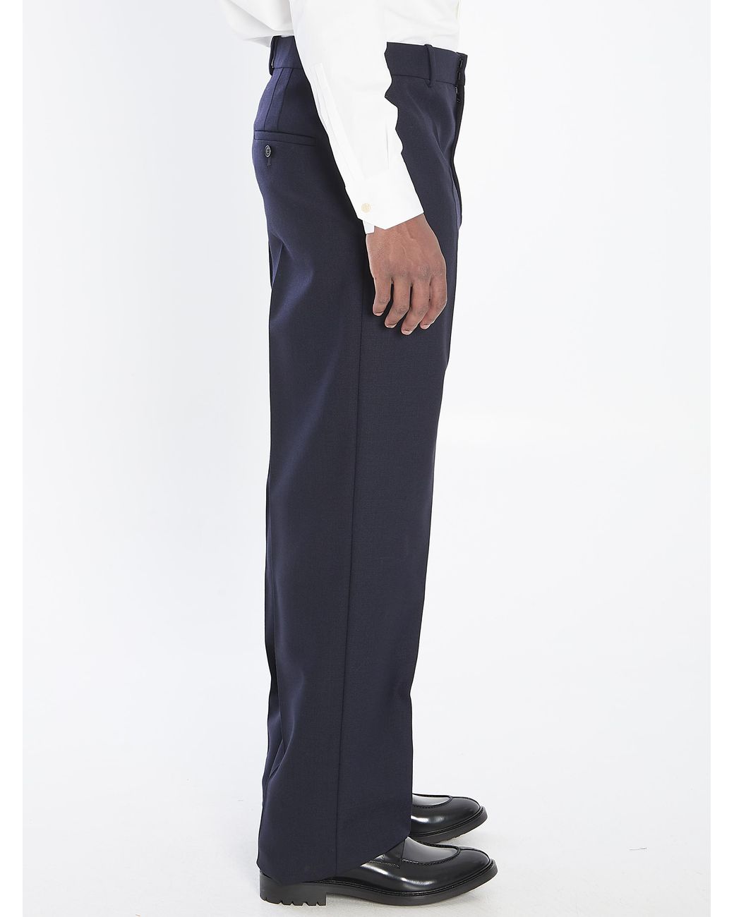 Saint Laurent Blue Tailored Wool Trousers