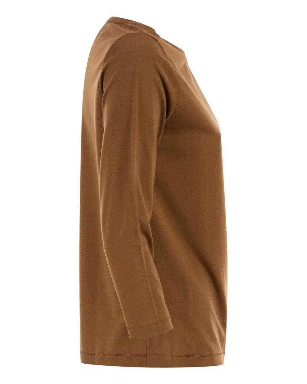 Majestic Brown T-Shirt With 3/4 Sleeves
