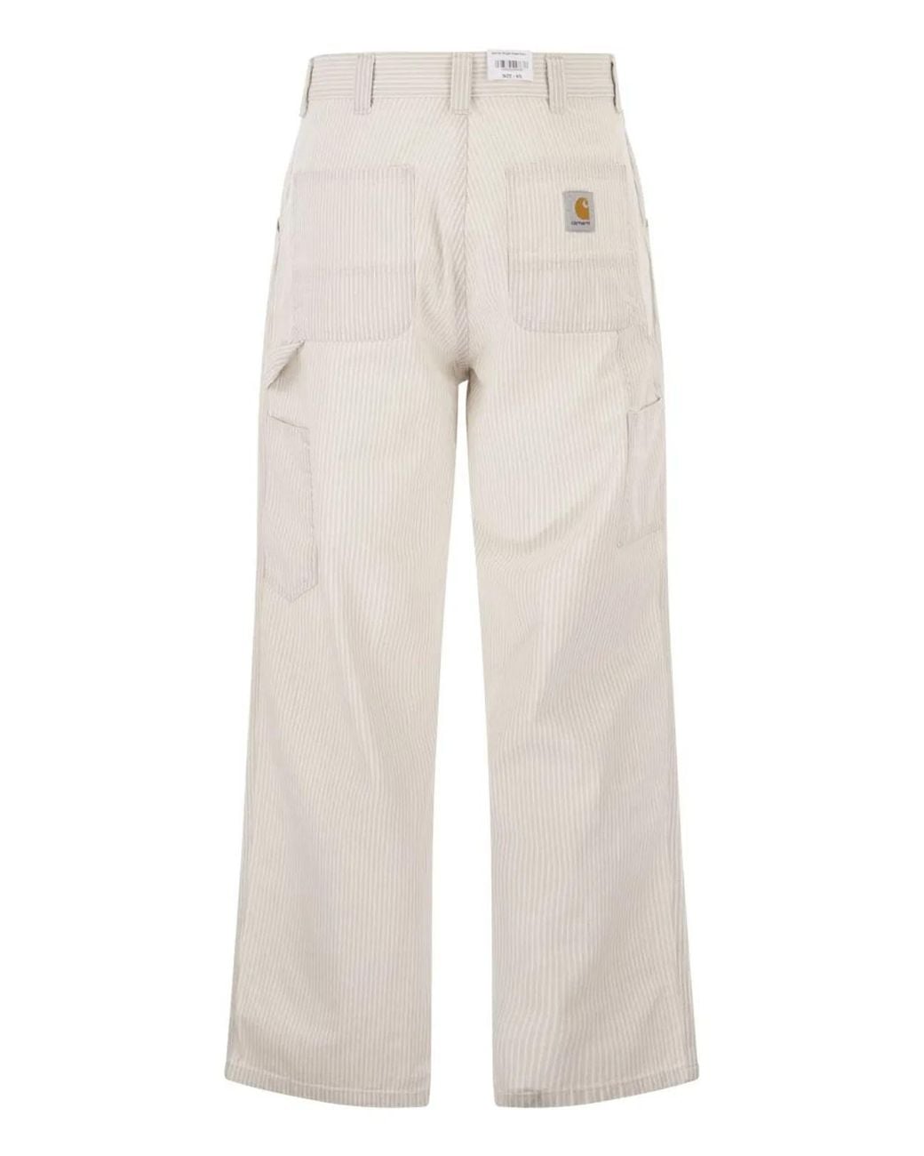 Carhartt White Striped Cotton Trousers