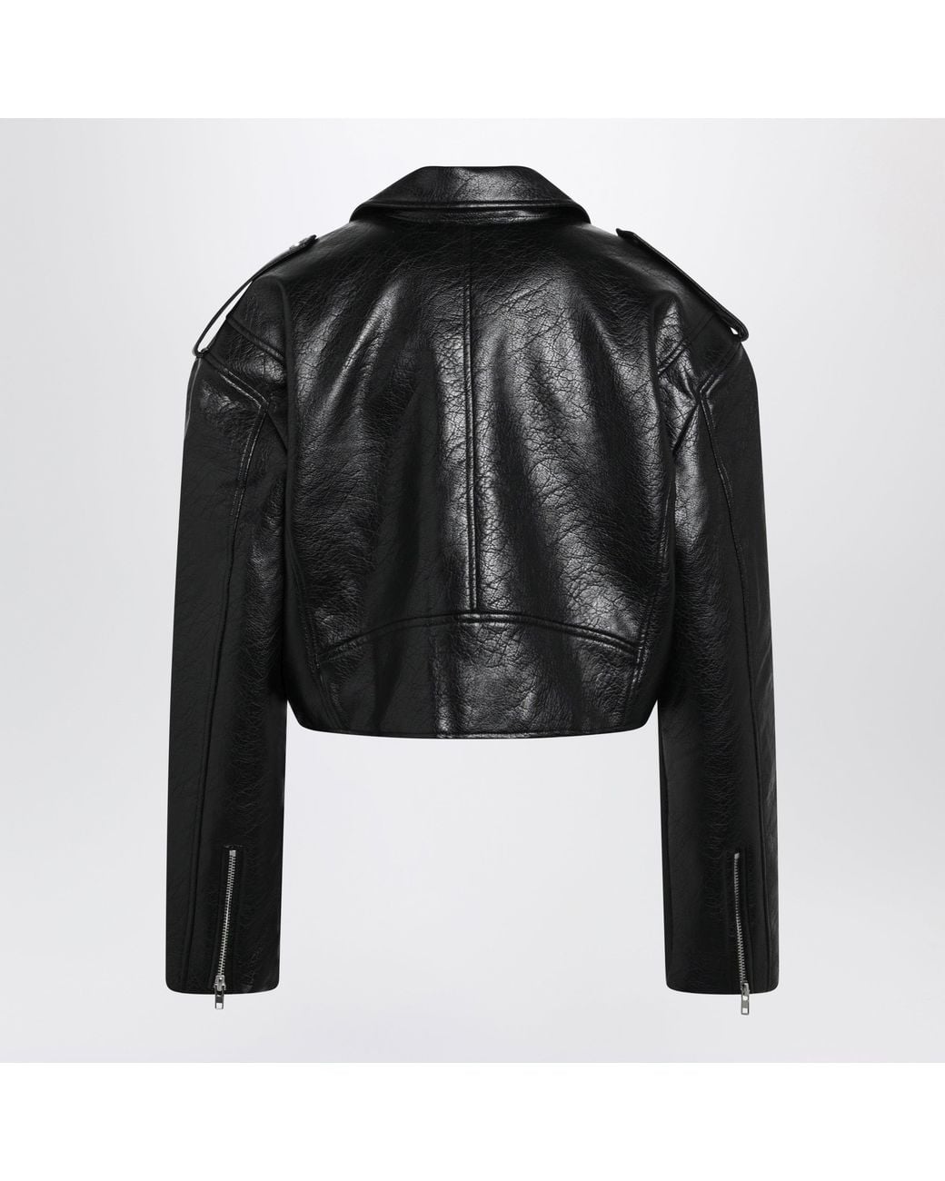 Frankie Shop Black Cropped Biker Jacket