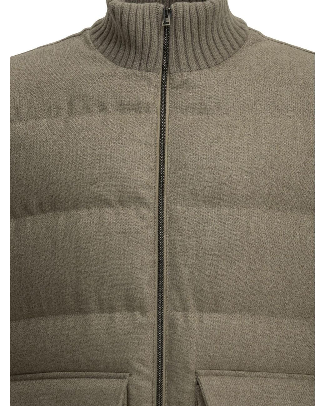 Herno Green Tweed Bomber Jacket for men