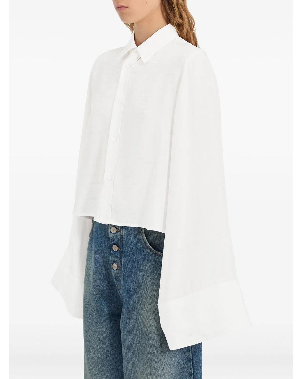 MM6 by Maison Margiela White Long-Sleeved Shirt