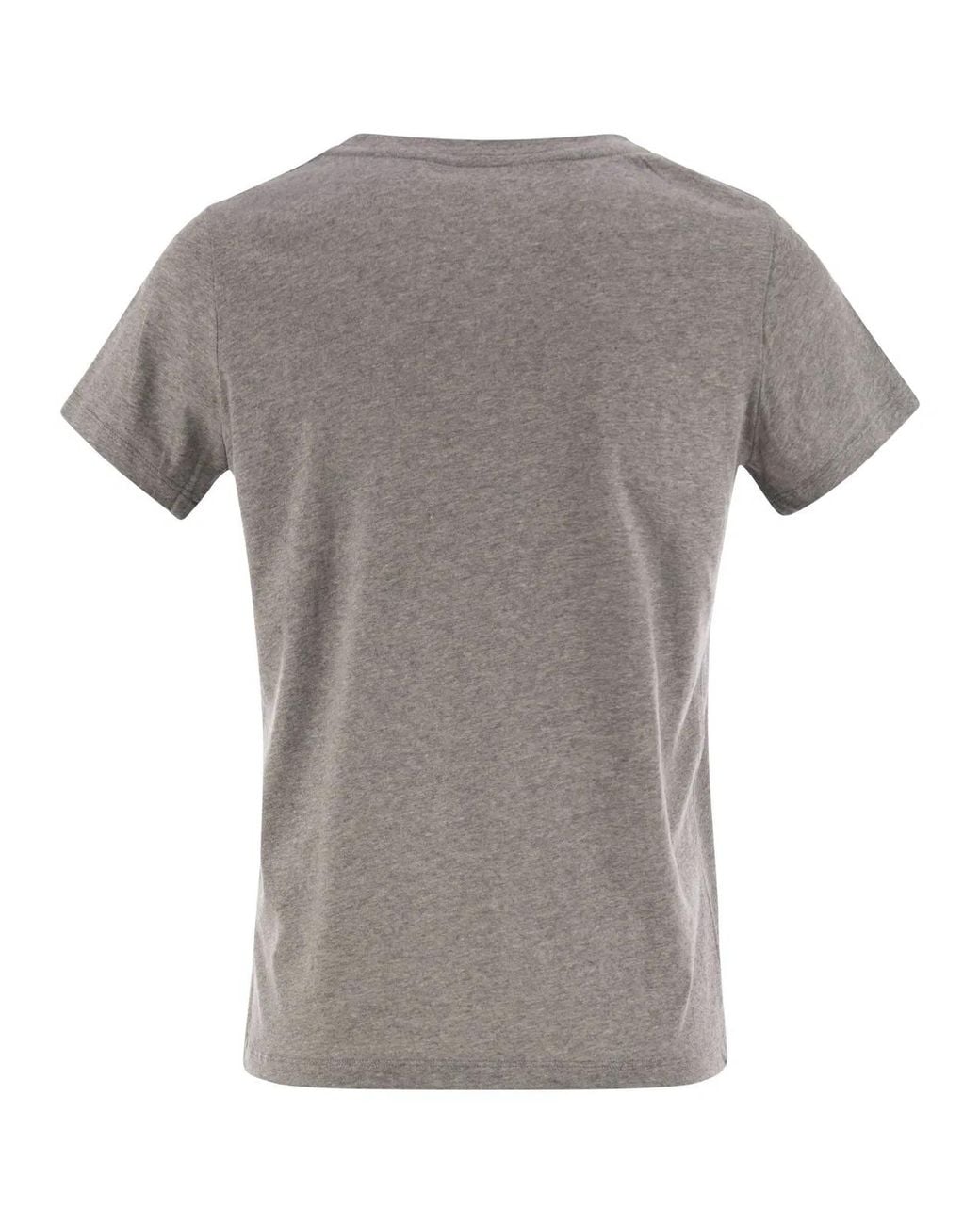 Majestic Gray Crew-Neck Short-Sleeved Cotton T-Shirt