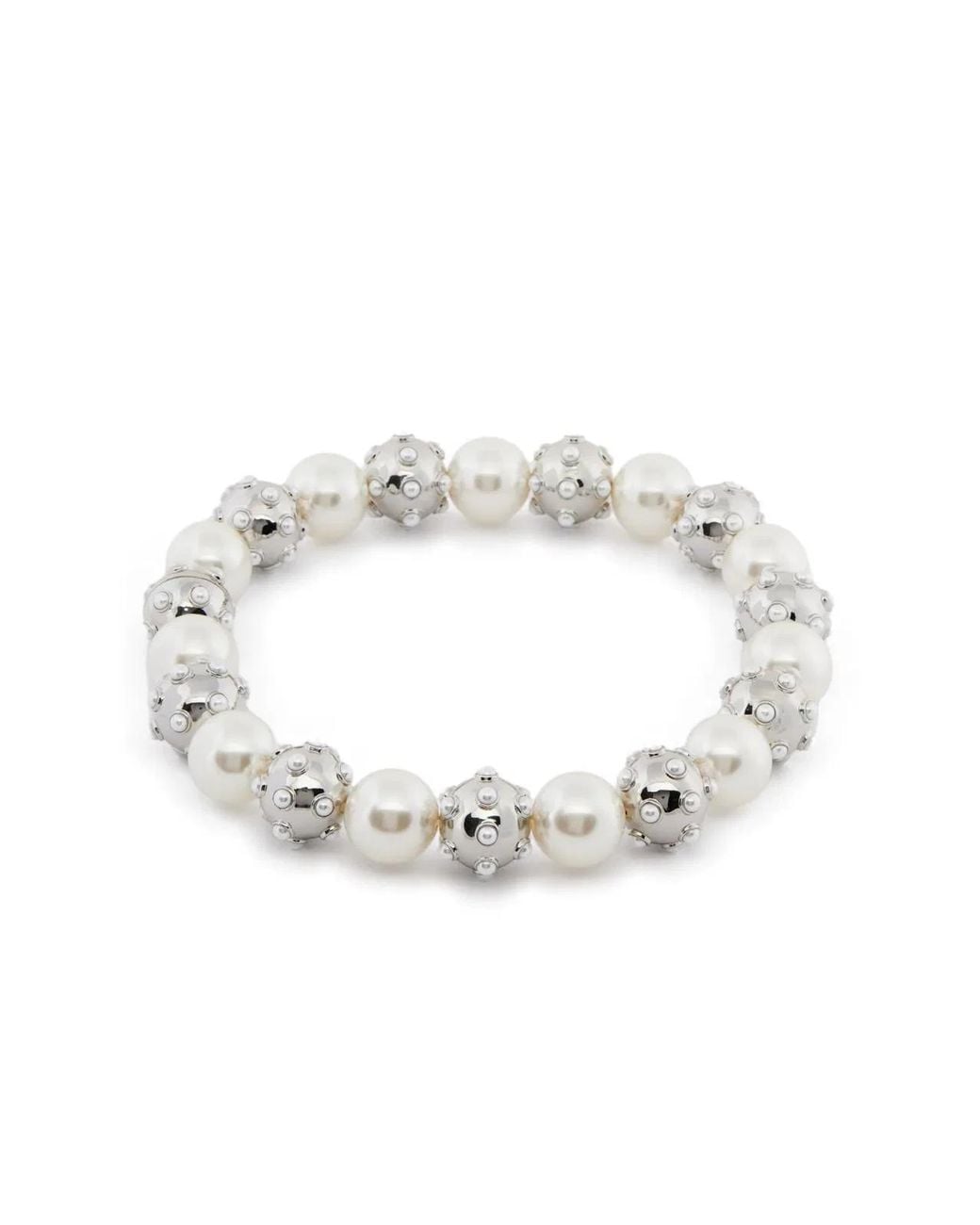 Marc Jacobs White The Pearl Dot Statement Necklace