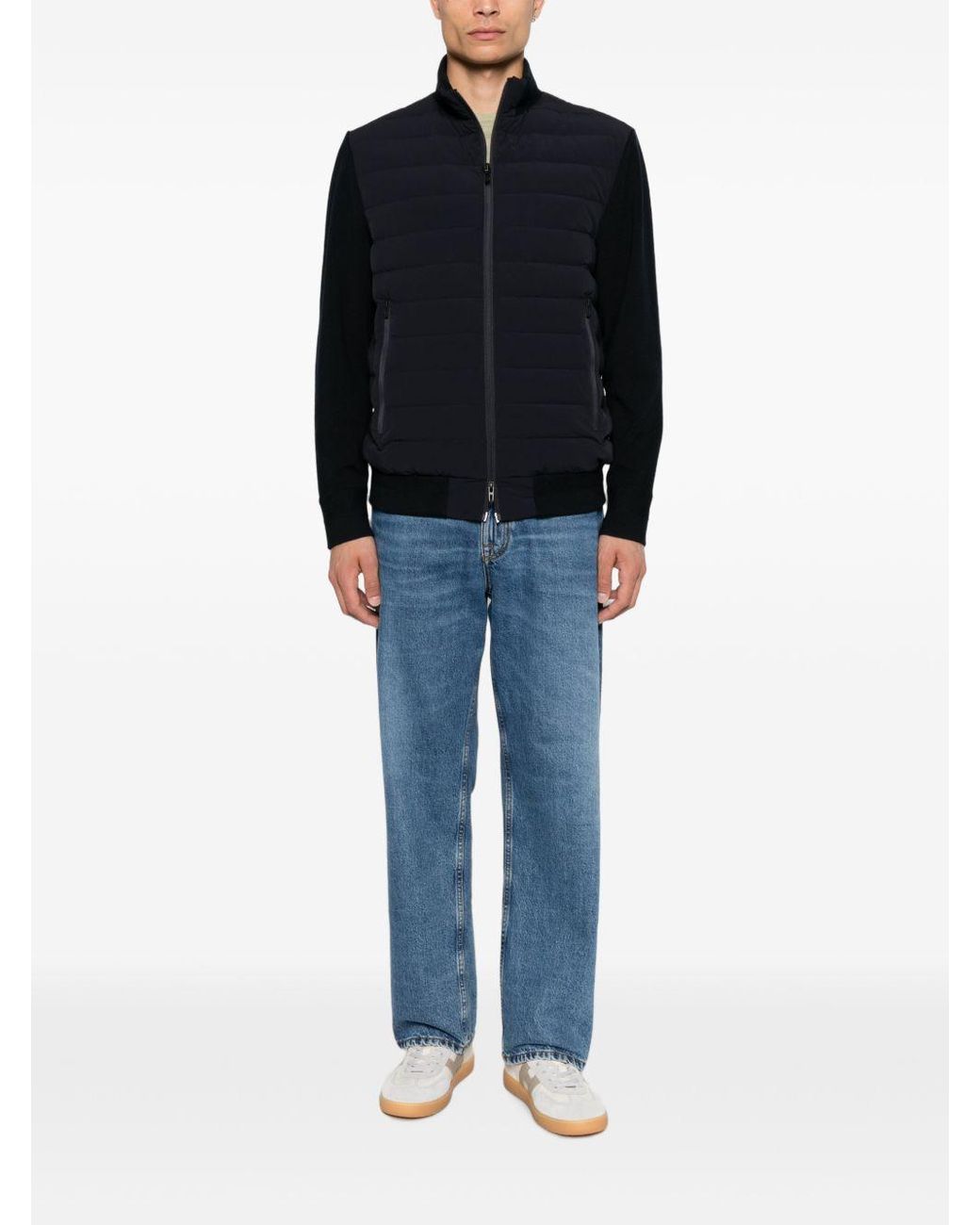 Emporio Armani Blue Nylon Short Down Jacket for men