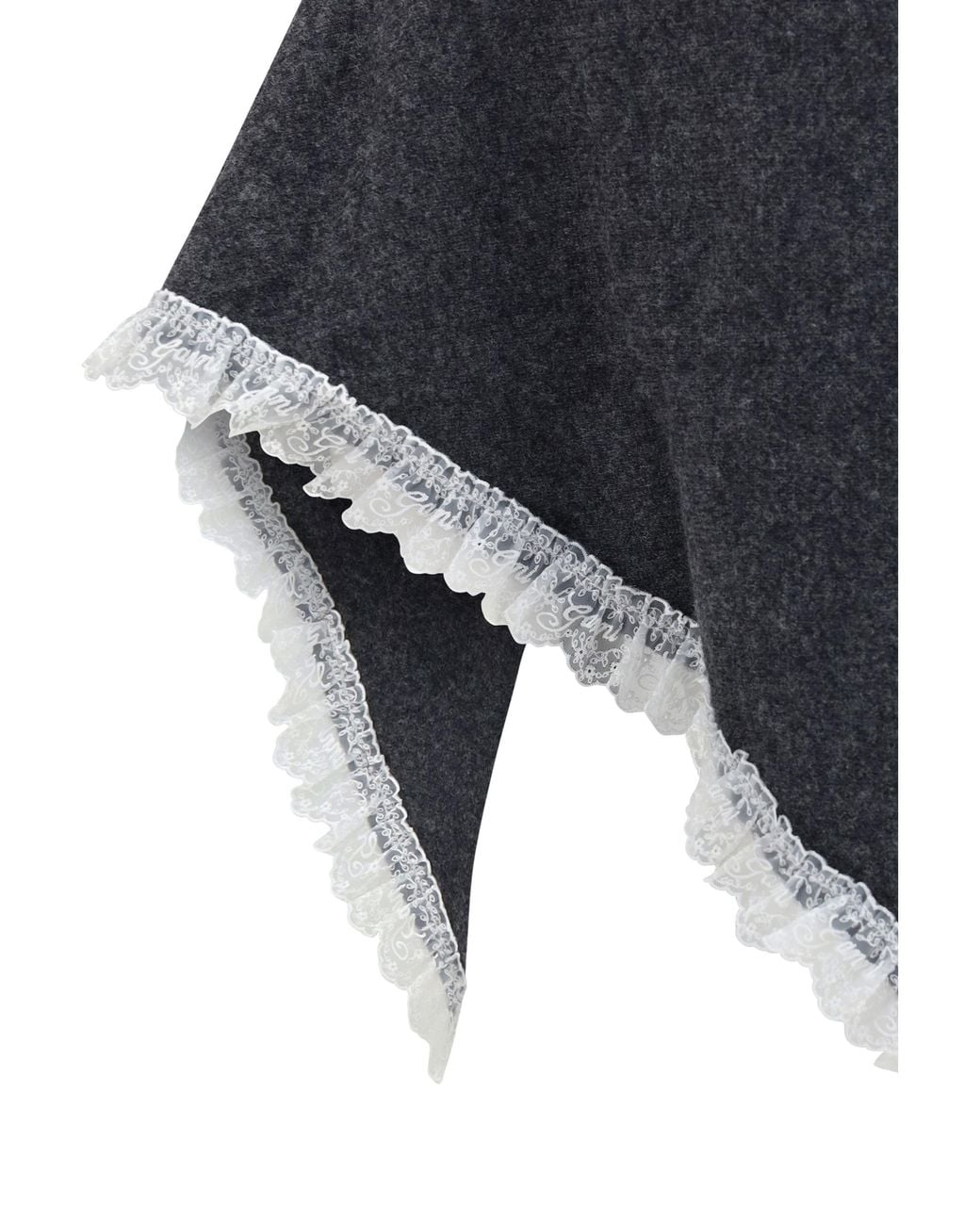 Ganni Blue Openwork Wool Cape