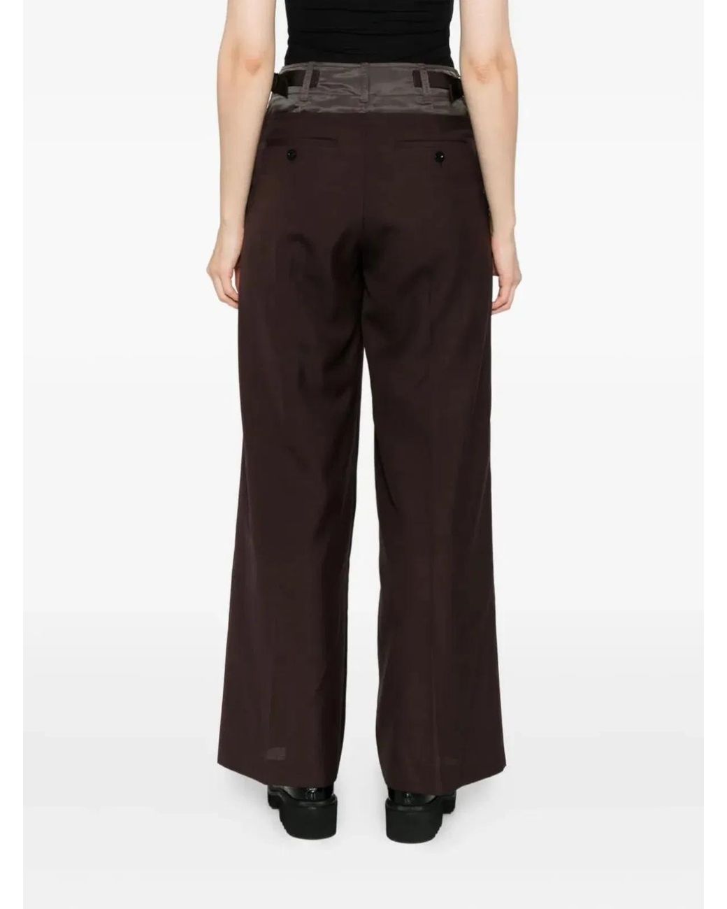 Sacai Black Wool Mix Pants