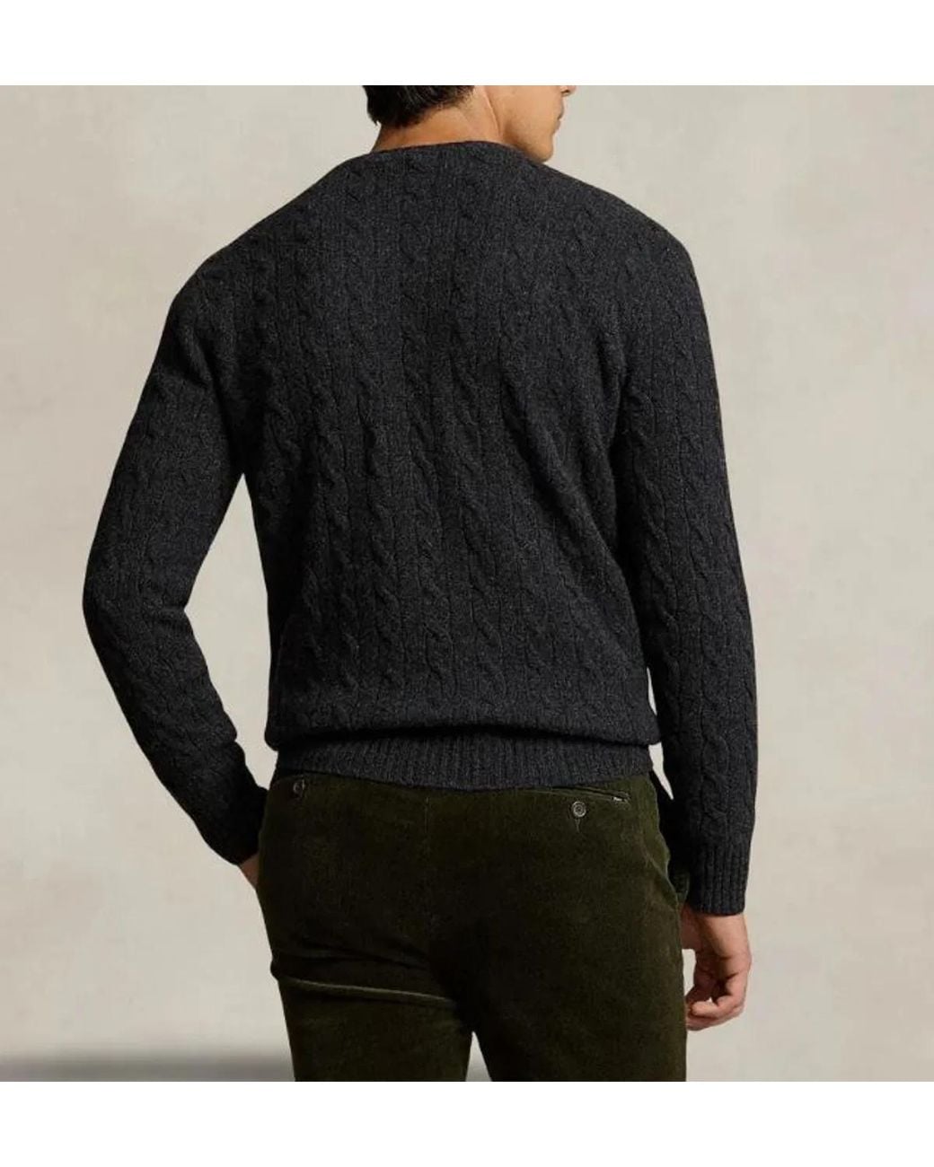Ralph Lauren Black Charcoal Wool Cashmere Sweater for men