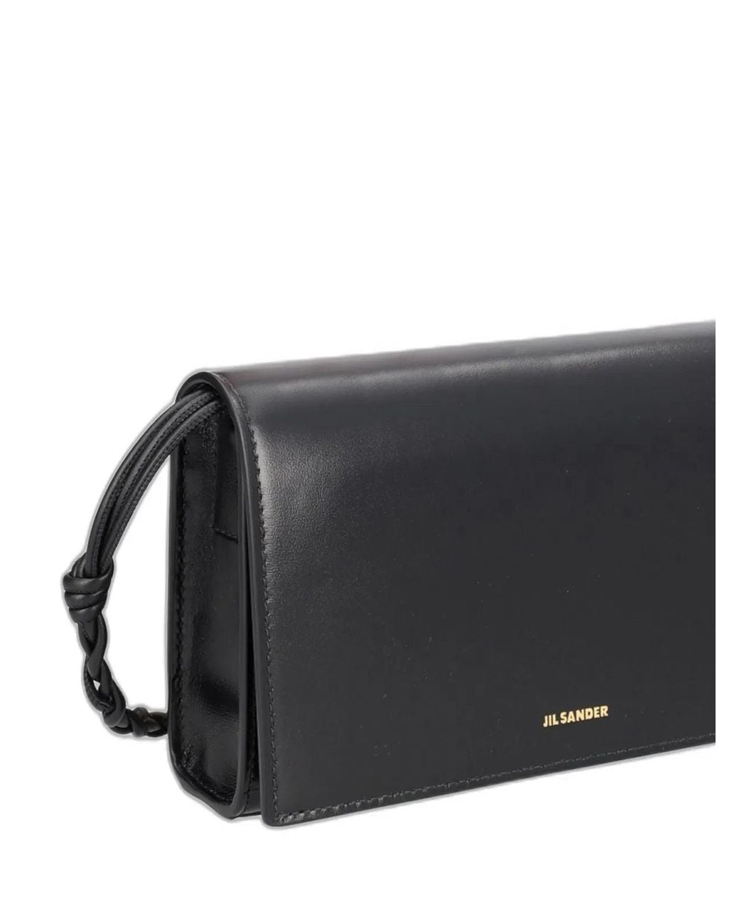 Jil Sander Black Tangle Wallet With Shoulder Strap