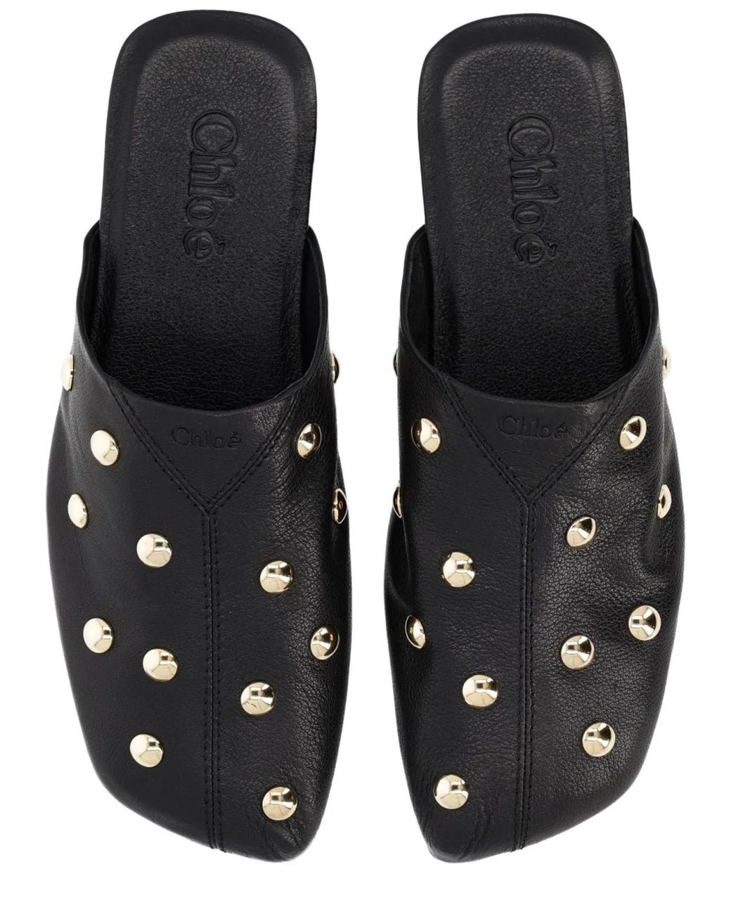 Chloé Black Studded Mules