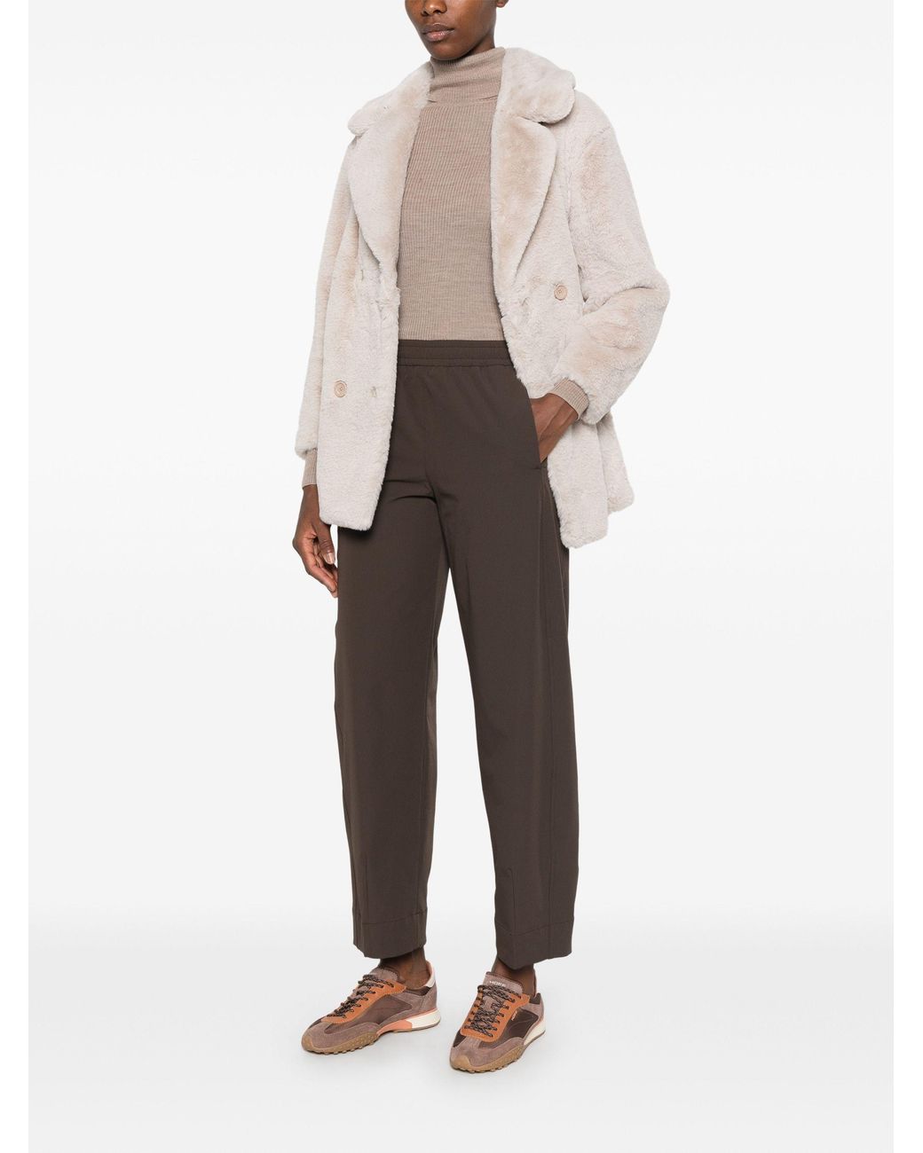 Herno Brown Elasticated-Waistband Trousers