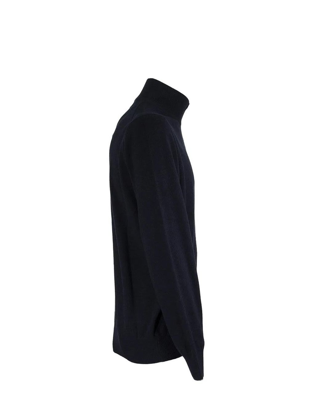 Brunello Cucinelli Blue Cashmere Turtleneck Sweater With Zipper for men