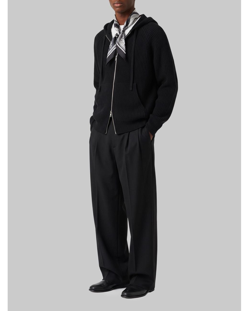 DUNST Black Hooded Knit Cardigan for men