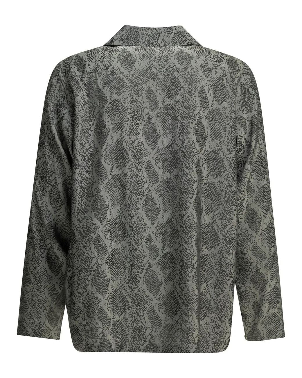 Needles Gray Cowboy One-Up Rayon Acetate Casual Shirt for men