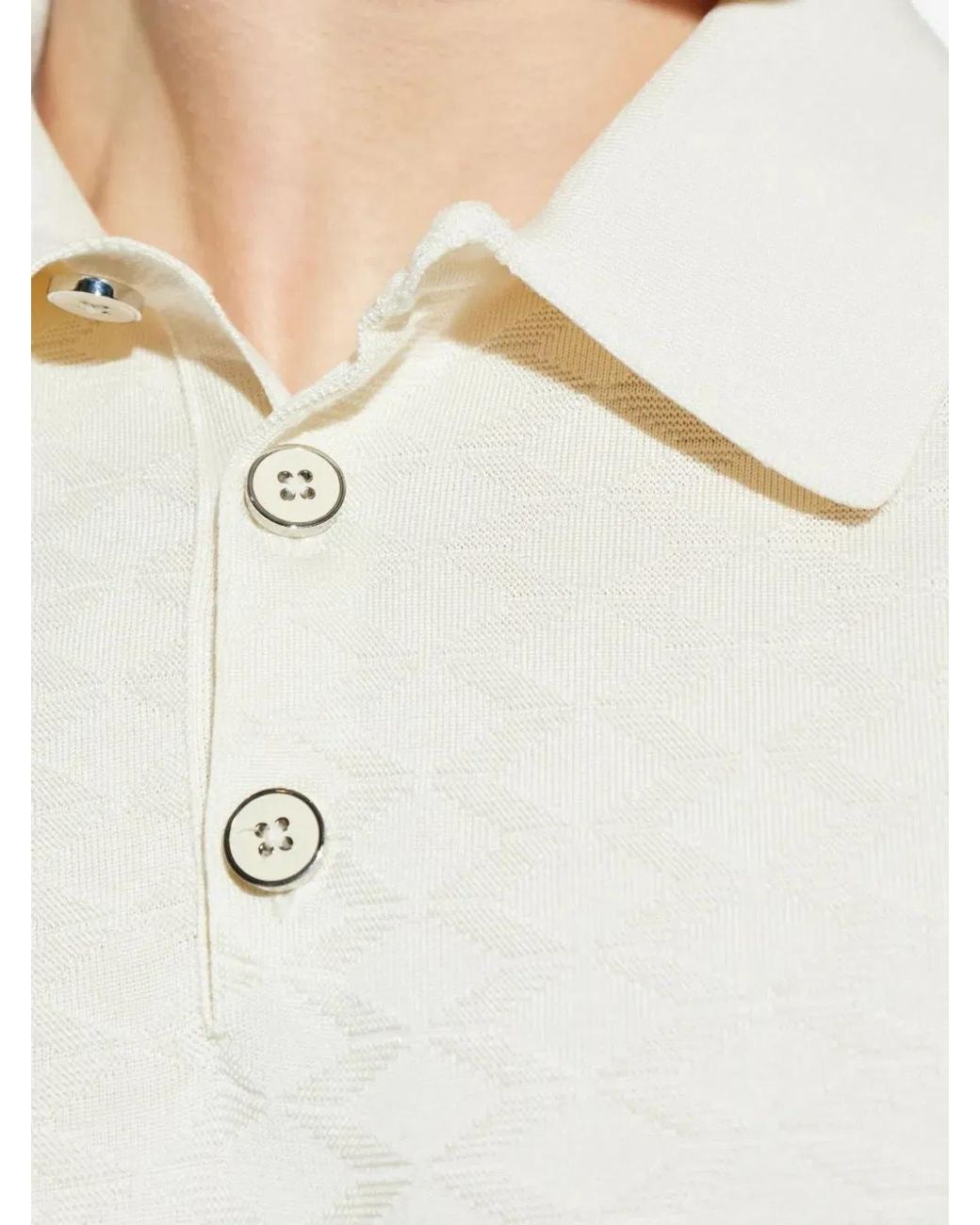 Dolce & Gabbana White Dolce & Gabbana Polo Neck Jumper S/S for men