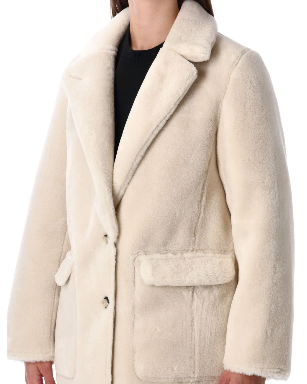 Urbancode Natural Reversible Faux Fur Coat With Suede Interior
