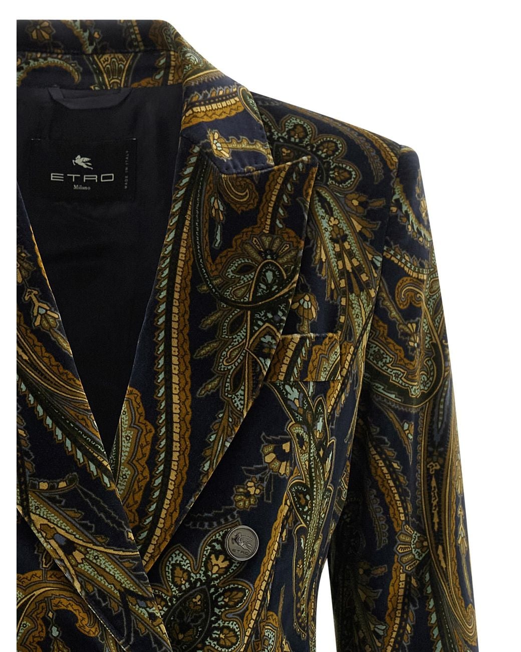 Etro Black Double-Breasted Blazer